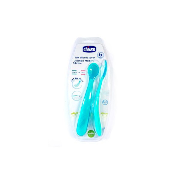 DUPLO CUCHARAS SILICONA CHICCO AZUL6M