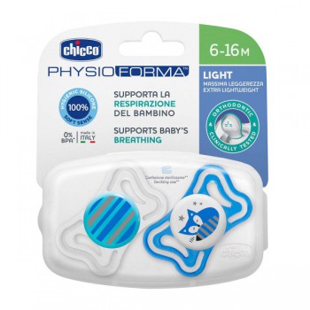 Chicco cgupete silicona Physio Light ortodontico azul 616m 2u