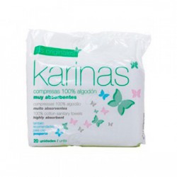 COMPRESAS KARINAS ALGODON 20 U