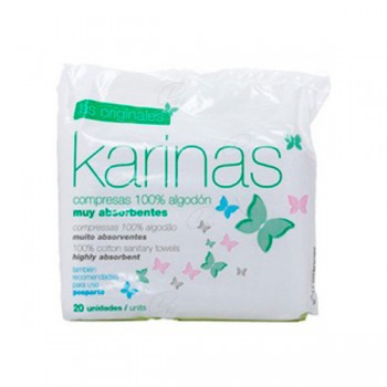 COMPRESAS KARINAS ALGODON 20 U