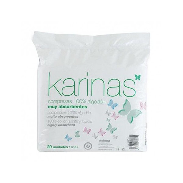 COMPRESAS KARINAS ALGODON 20 U