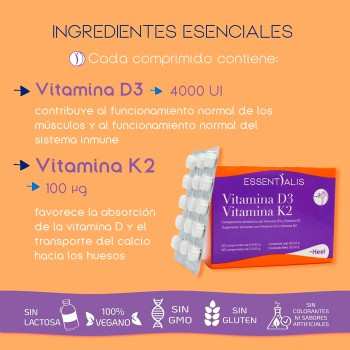 Essentialis Vitamina D3 + K2 60 comprimidos Heel