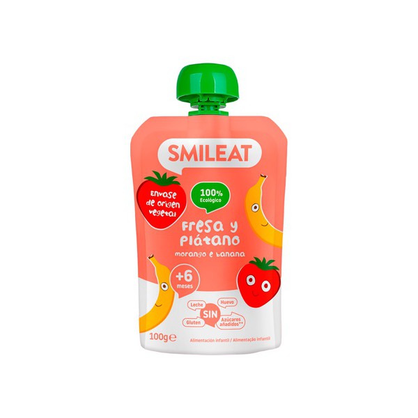 SMILEAT POUCH 100 G FRESA Y PLATANO