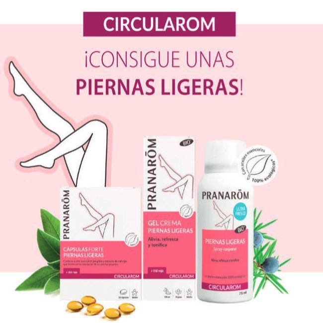 Piernas ligeras, Piernas cansadas, sensación de pesadez? Os presentamos spray y cápsulas circularom de Pranarom.